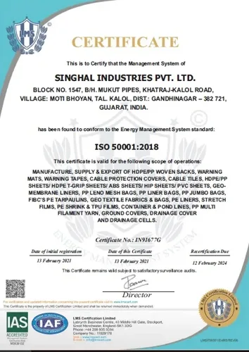 certificates - 7 nonwovens fabric manufacturer