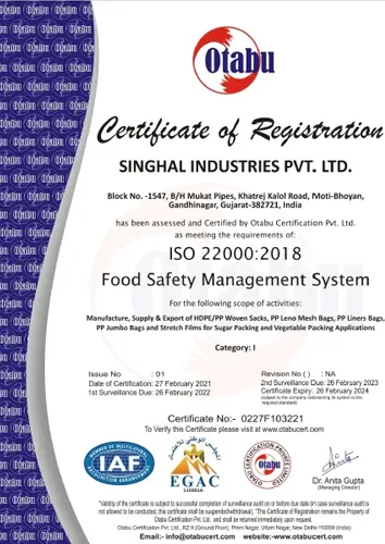 certificates - 5 nonwovens fabric manufacturer