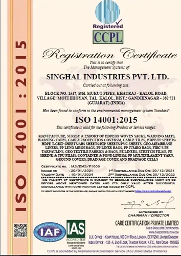 certificates - 4 nonwovens fabric manufacturer